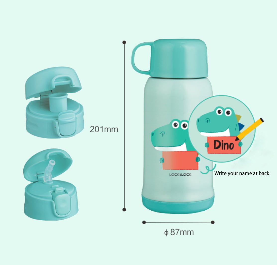 Animal Friends Kids 3 Lid 550ml Mint Insulated Water Bottle 0cm