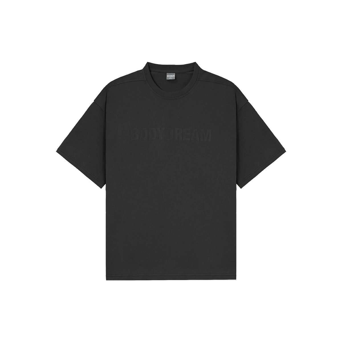 Attitude Logo Flocked Heavyweight Black Tee 0cm