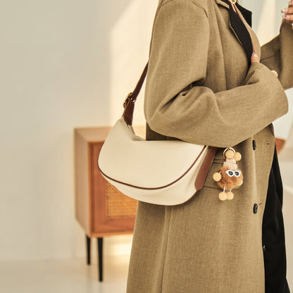 Beige Classic Isabella Leather Shoulder Bag - 0cm