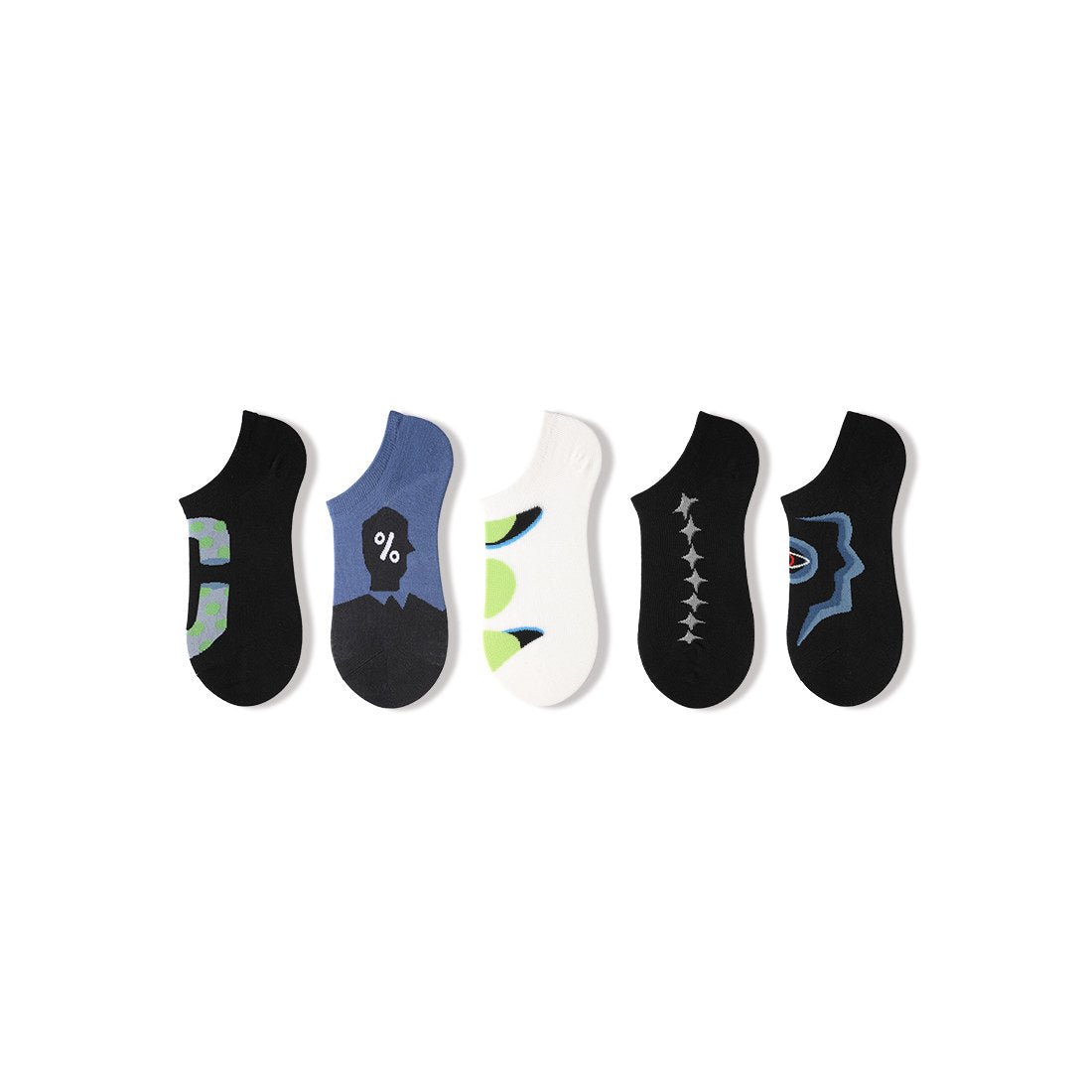 Blue-sky Thinking Lightweight Summer Men 5pcs Ankle Socks Set - 0cm