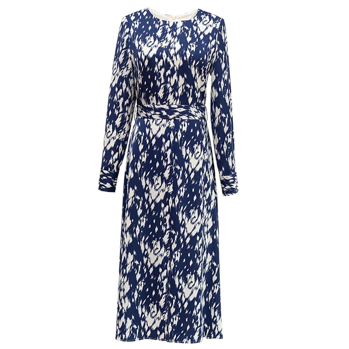 Bold Blue Animal Print Midi Dress 0cm