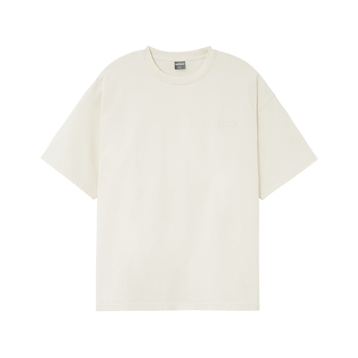 Boxy Fit Logo Flocked Ivory Athletic Tee 0cm