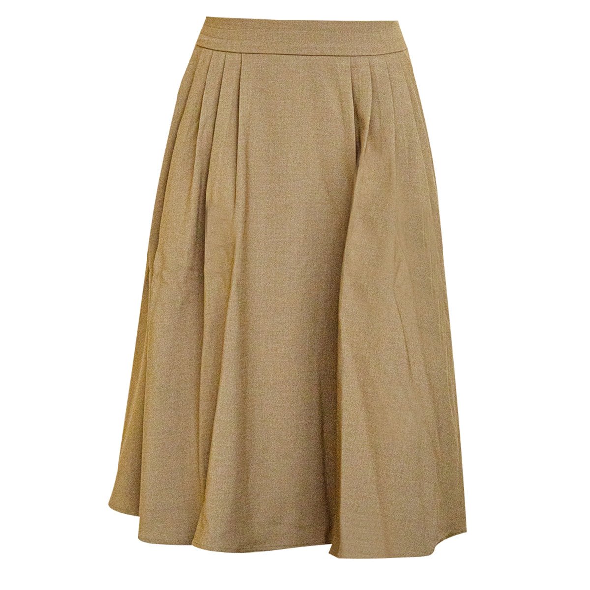 Chic Khaki Pleated Wrap Skirt 0cm