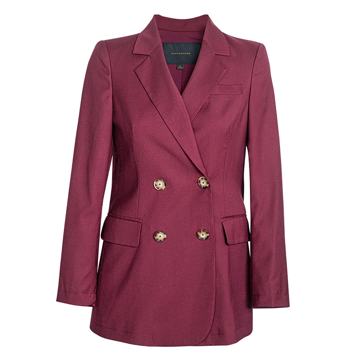 Classic Double Breasted Blazer in Wine 0cm