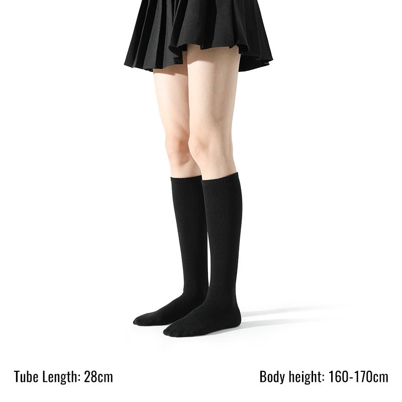 Classic Everyday 28cm All season Women Black Crew Socks 0cm