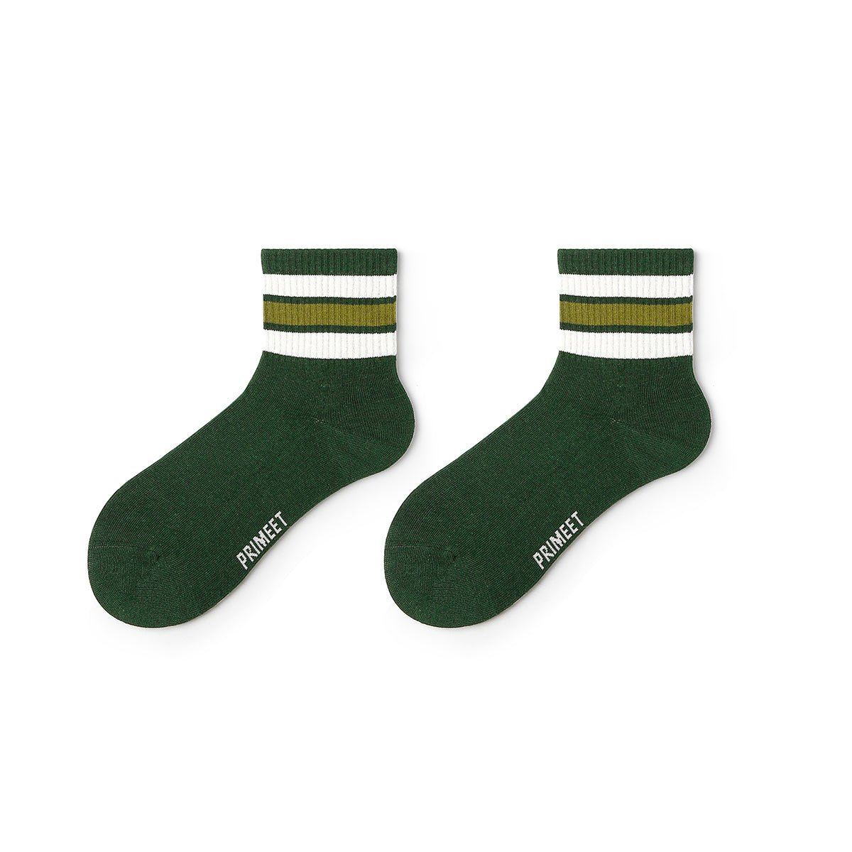 Color Pop Three Stripes All season Women 5pcs Crew Socks Set 0cm