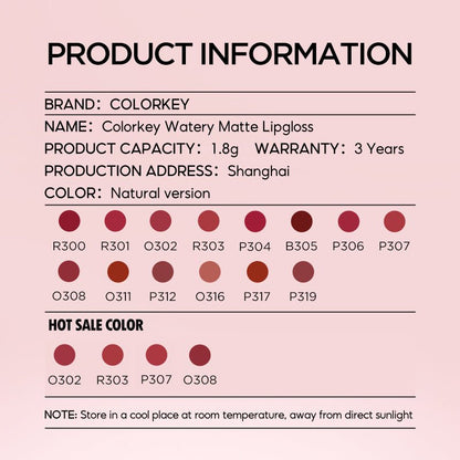 COLORKEY Soft Matte Water Tint P307 Pink - 0cm
