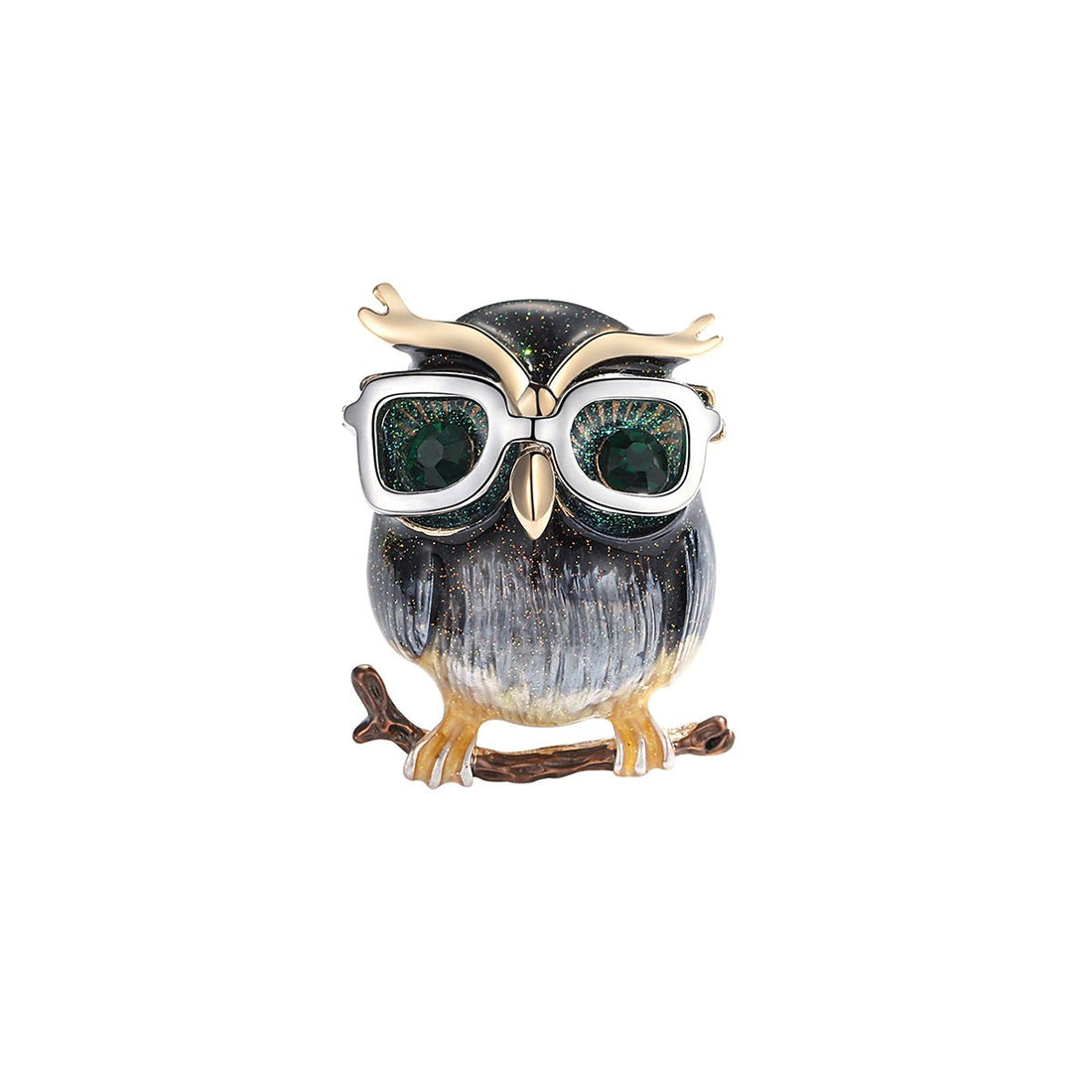 Cool Owl Gold Brooch - 0cm