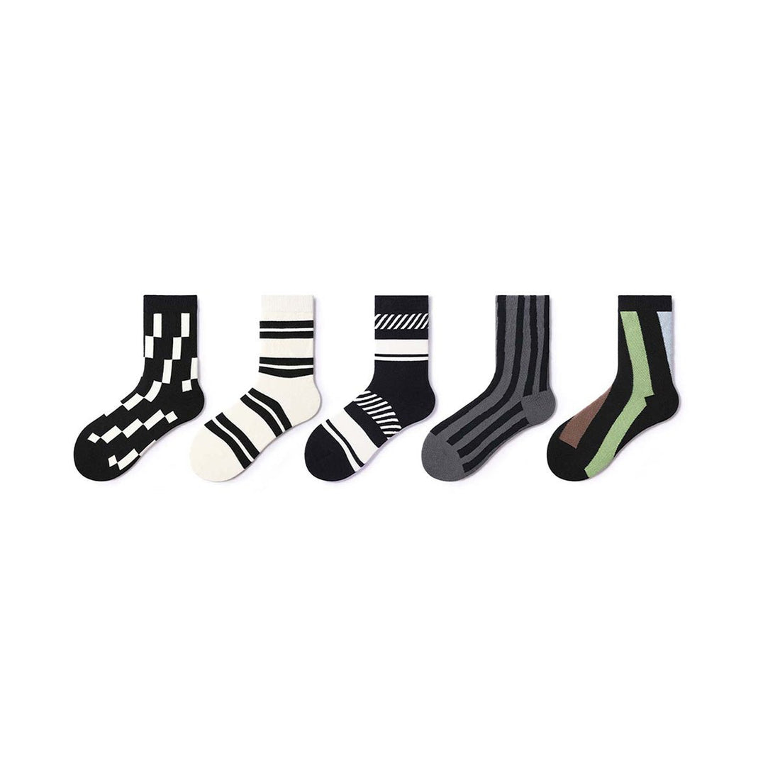 Creative Stripes All-season Men 5pcs Crew Socks Set - 0cm