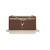 Dawn Double Chain Coffee Leather Shoulder Bag - 0cm