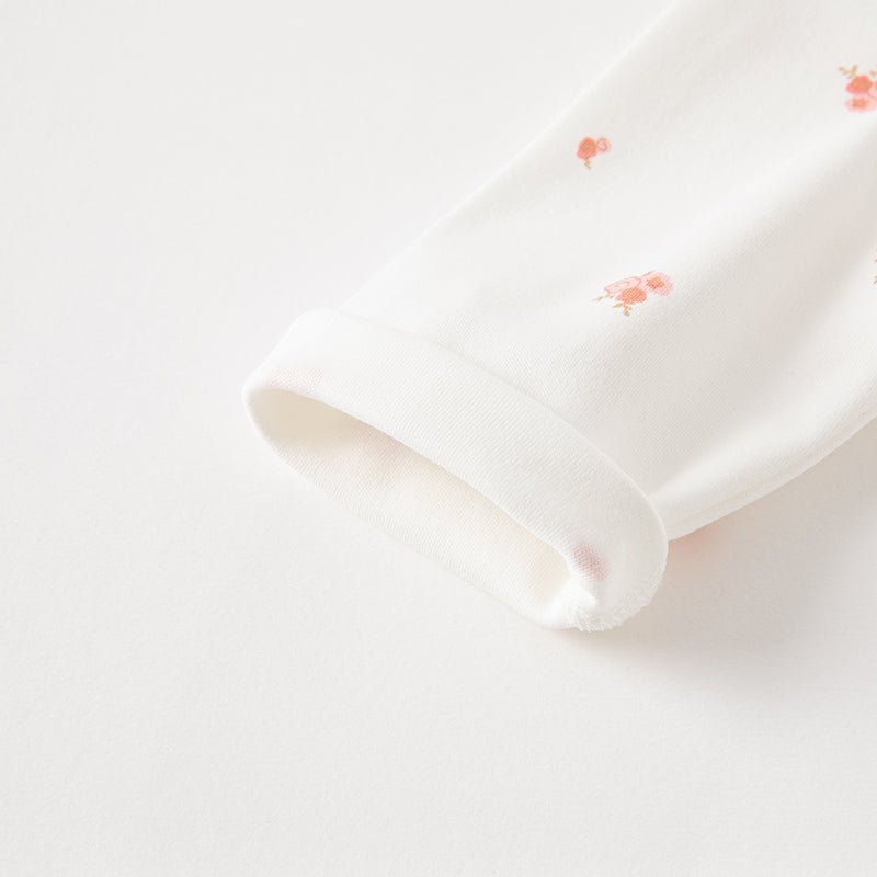 Double Embroidered Collar Girl Bouquet White Tee 0cm