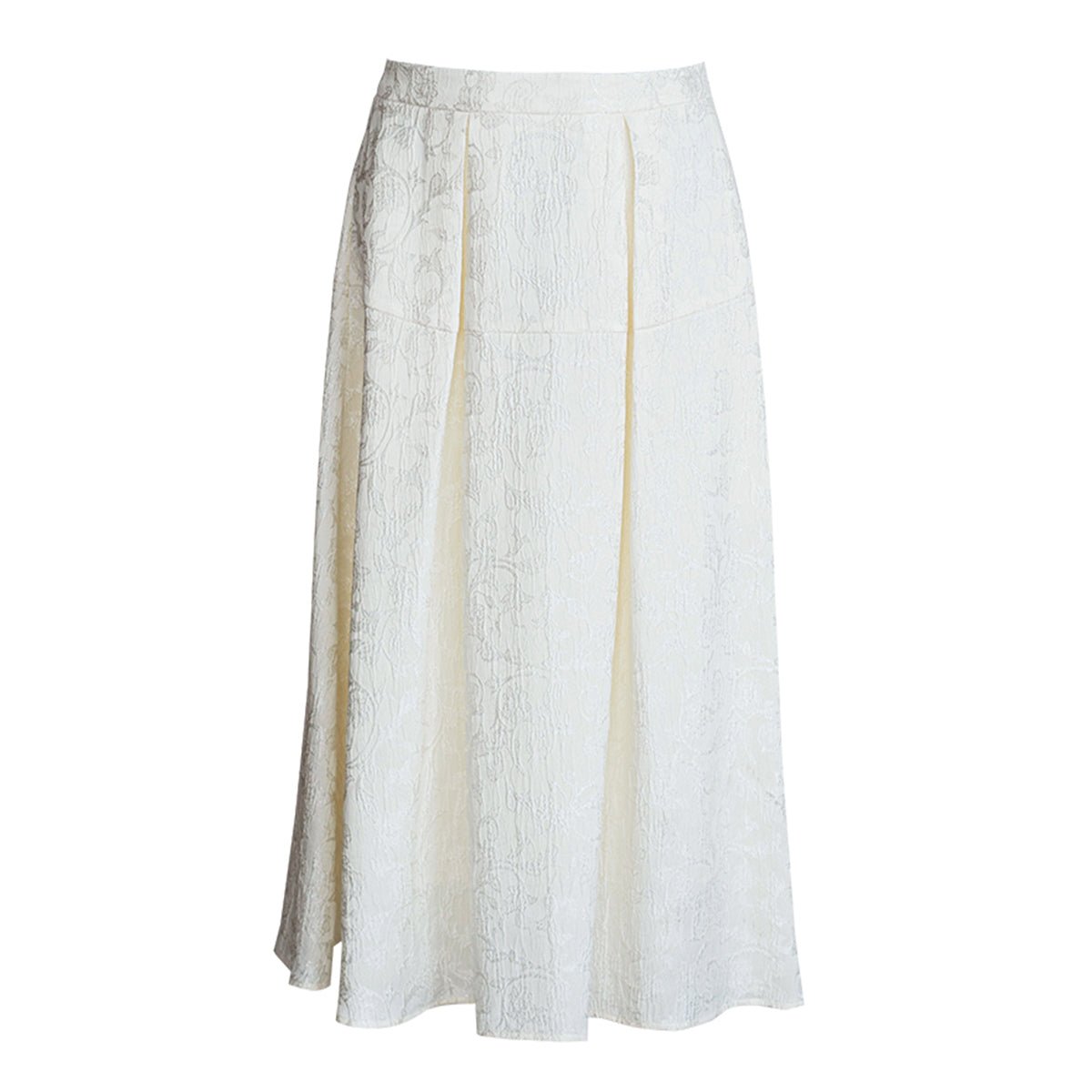 Elegant White A Line Midi Skirt 0cm