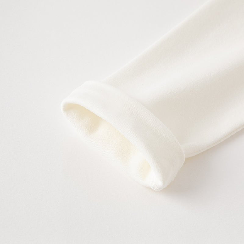 Embellished Flower Ruffled Girl Long Sleeve White Polo 0cm