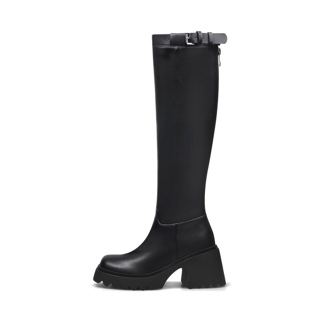 Equestrian Inspired Black Knee-high Boots - 0cm