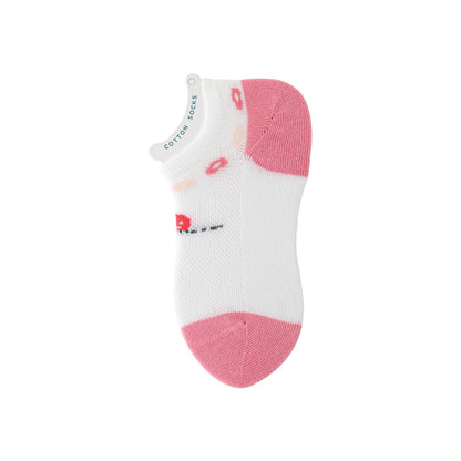 Fantasy Land Thin Mesh Breathable Girl 5pcs Ankle Socks Set - 0cm