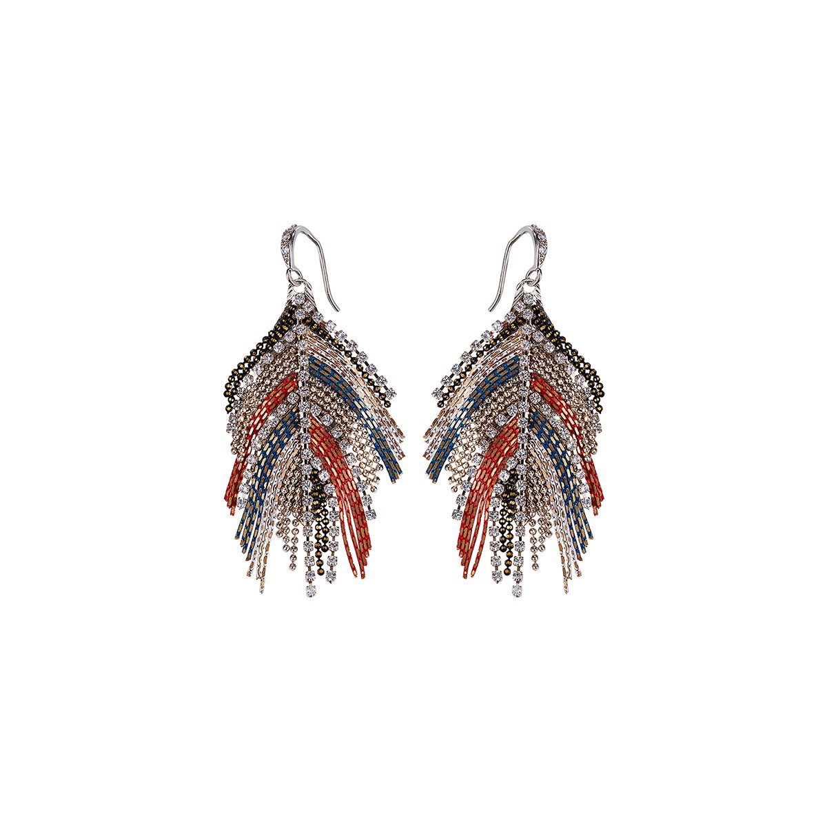 Feather Glitter Rainbow Earrings 0cm
