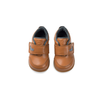 Flap Strap Soft Sole Anti-slip Pre-walker Brown Baby Boy Sneakers - 0cm