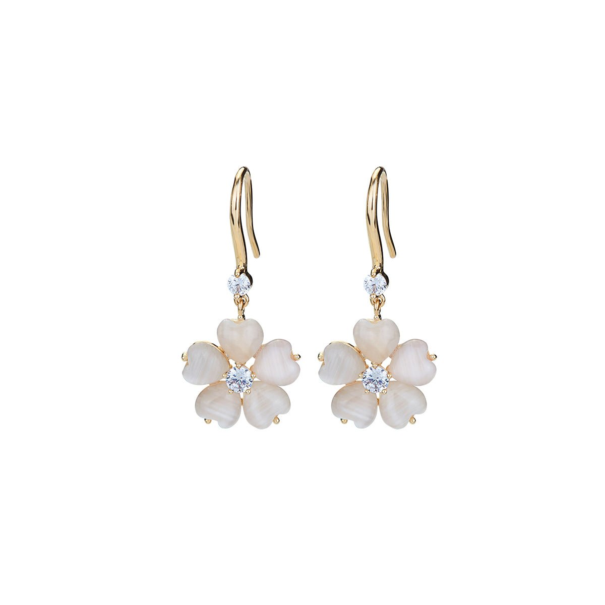 Flower Bone Gold Earrings