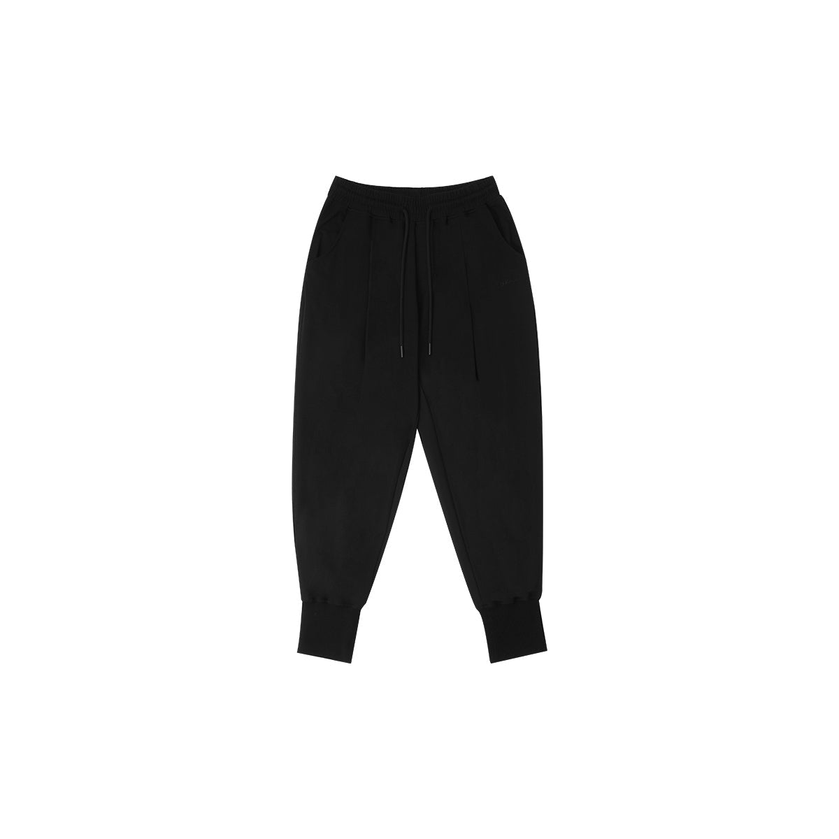 Fluid Cuffed Black Track Pants 0cm
