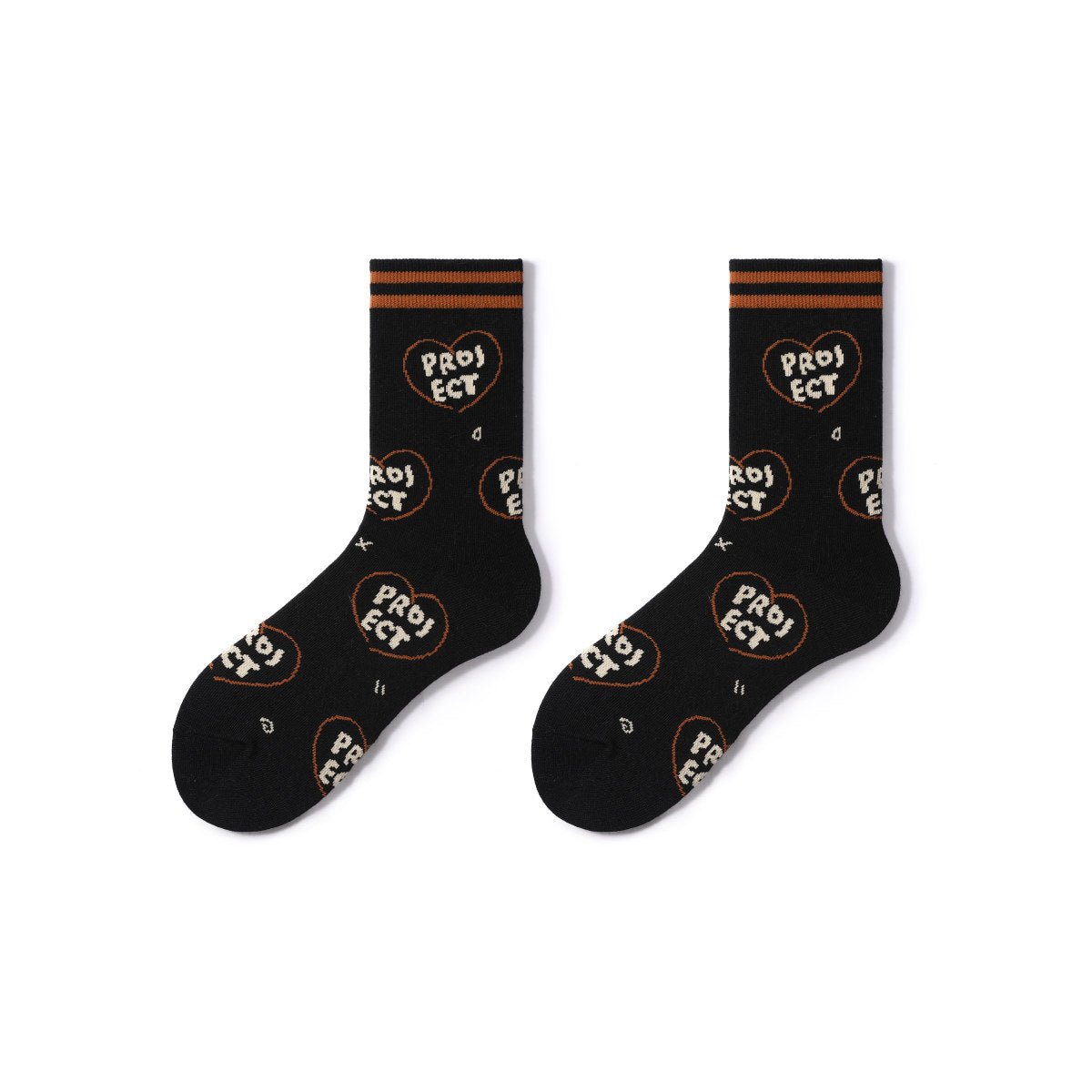 Full Note Retro Sporty All season Women 5pcs Crew Socks Set 0cm