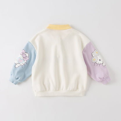 Hello Kitty Polo Collar Girl Lilac Pullover Sweater - 0cm