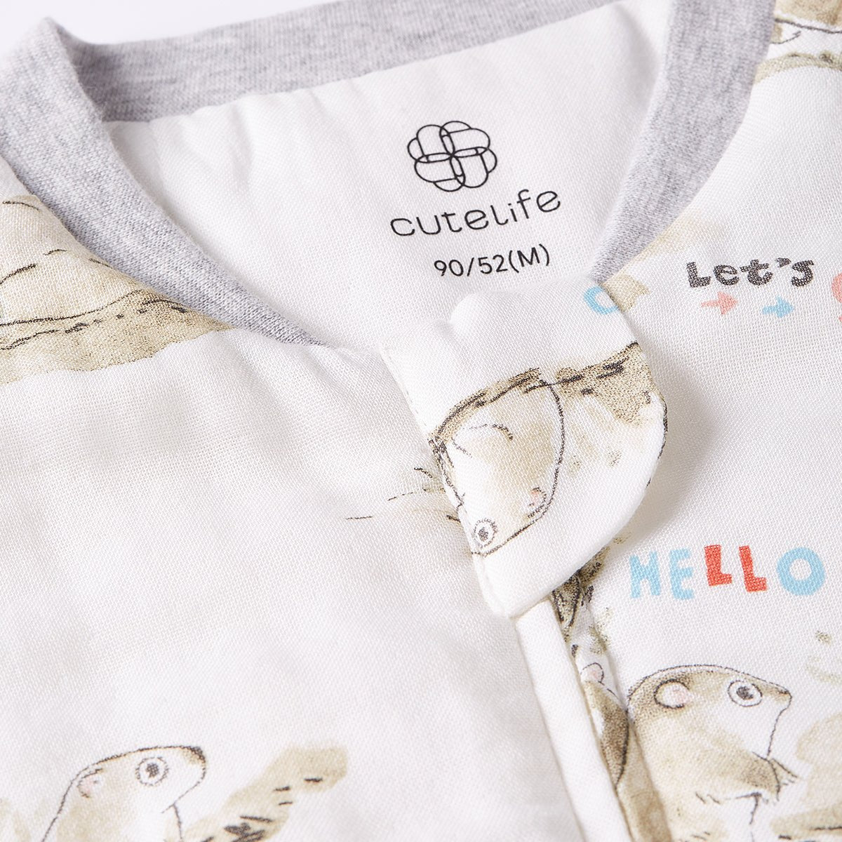 Hello Wild Long Sleeve Luxury Alpaca Kids White One Piece Pyjama - 0cm