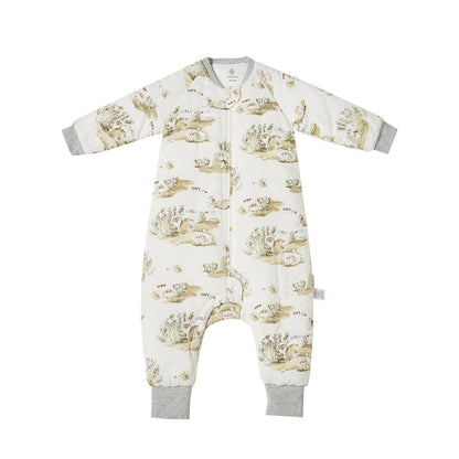 Hello Wild Long Sleeve Luxury Alpaca Kids White One Piece Pyjama - 0cm