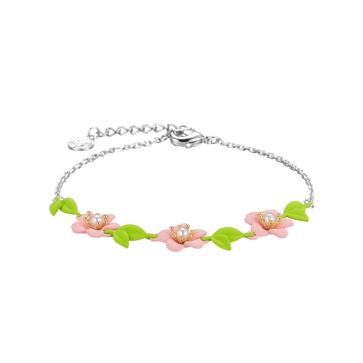 Hibiscus Flower Silver Bracelet - 0cm