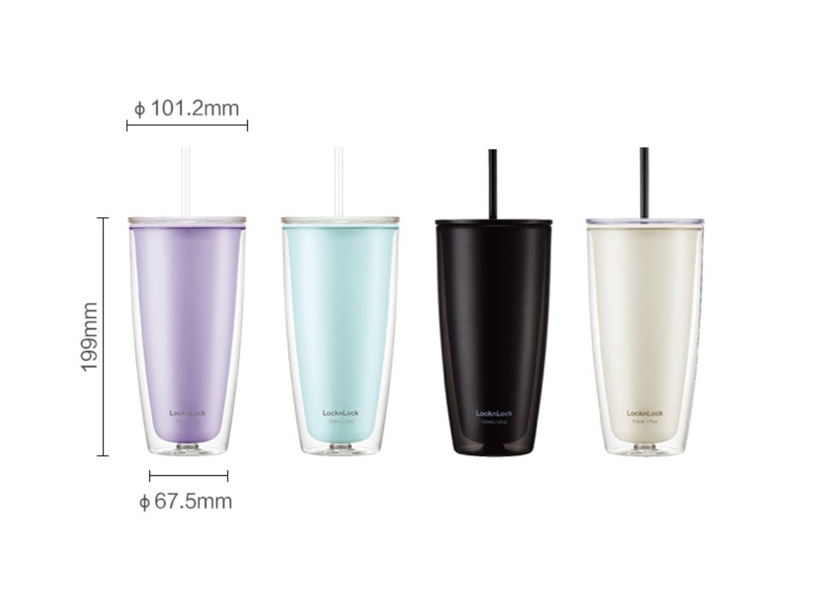 Ice Master Black Double Straw Cup 0cm
