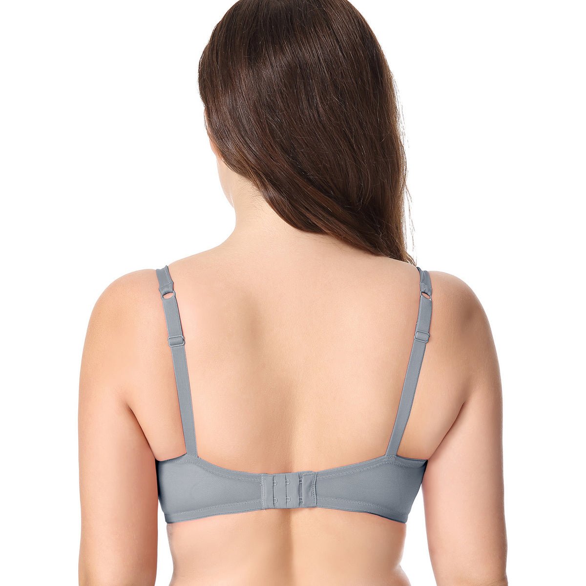 Invisible Lightly Padded Plus Size Wireless Full figure Grey Bra 0cm