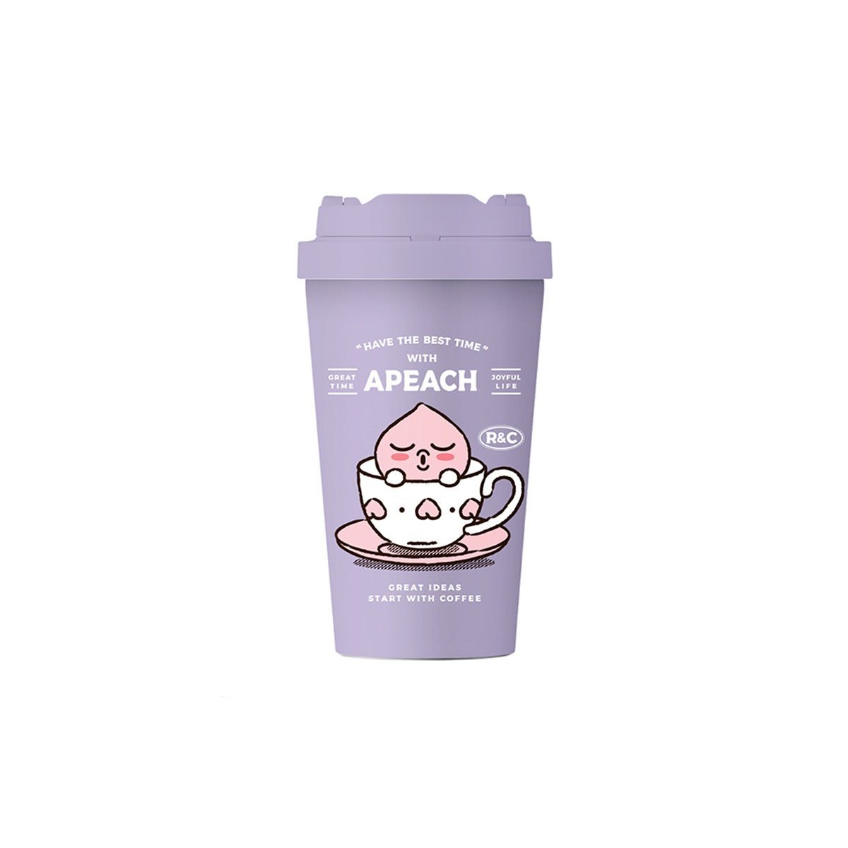 KAKAO FRIENDS Apeach Vitality Onetouch 400ml Purple Insulated Travel Coffee Mug 0cm