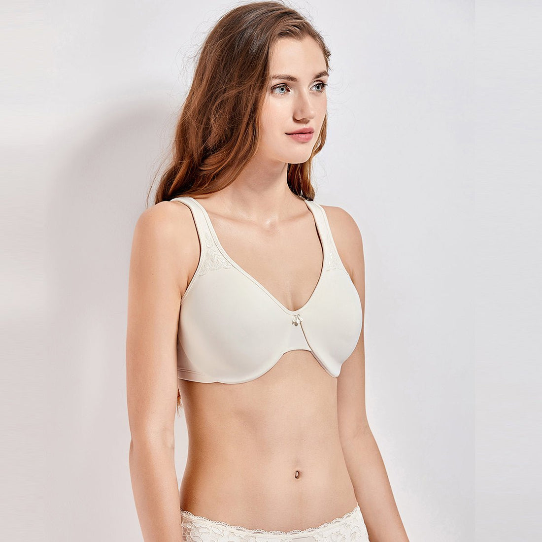 Leaner Look Seamless Plus Size Underwire Smooth Ivory Full Coverage Bra - 0cm