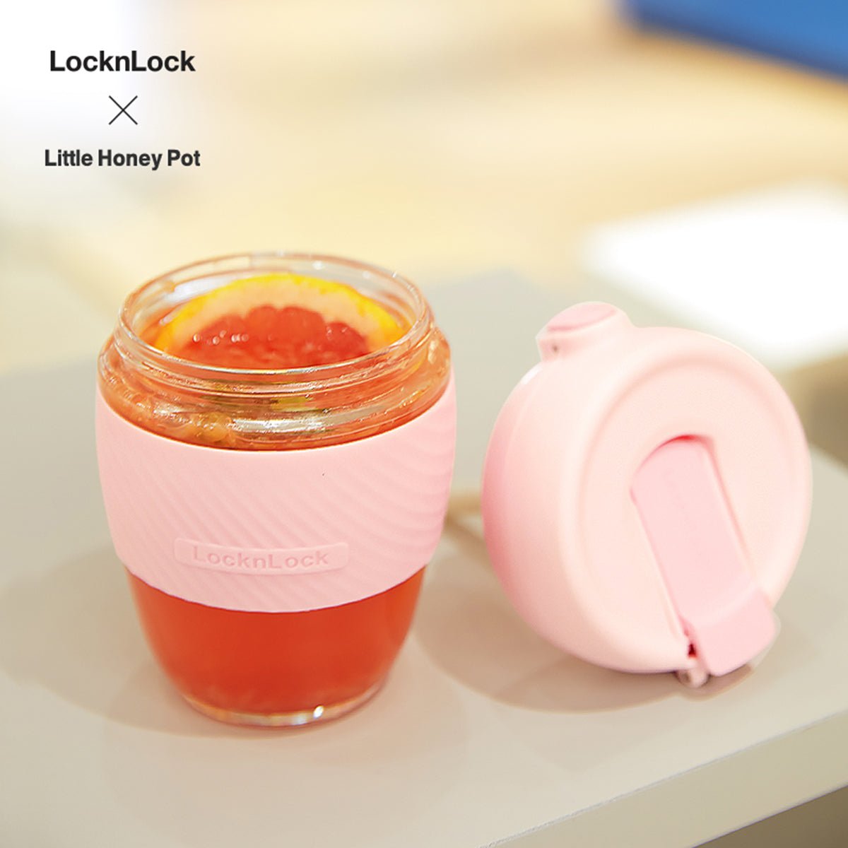 Little Honey Pot Dual use Lid 400ml Pink Water Cup 0cm