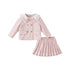 Little Lady Removable Bowknot Pink Two-piece Coat & Skirt Set - 0cm