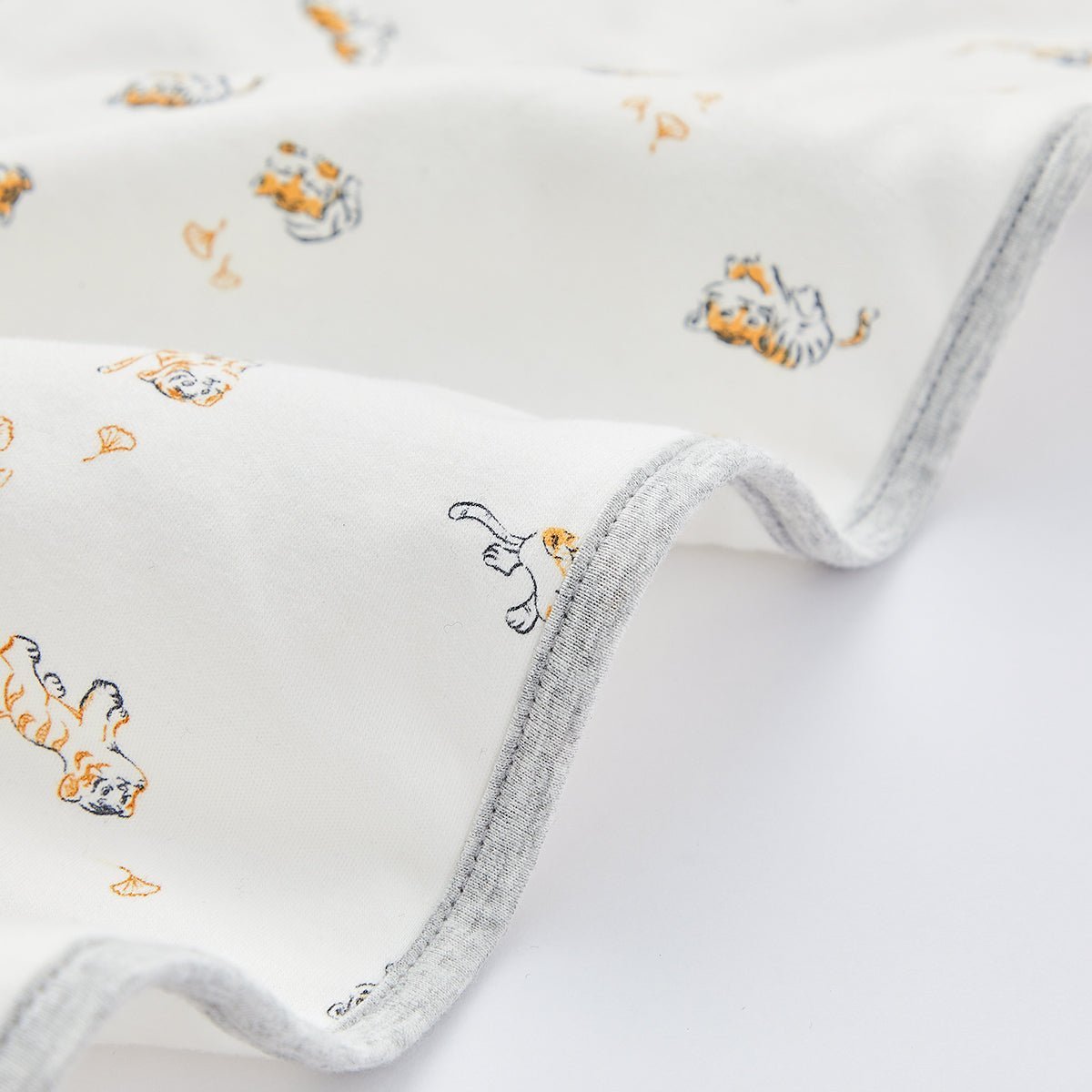 Lively Tiger Light Cotton Baby White Swaddle Wrap 0cm