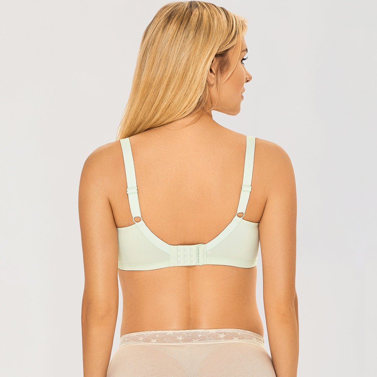 Long day Wearing Minimizer Unlined Wireless Floral Lace Green Bra 0cm