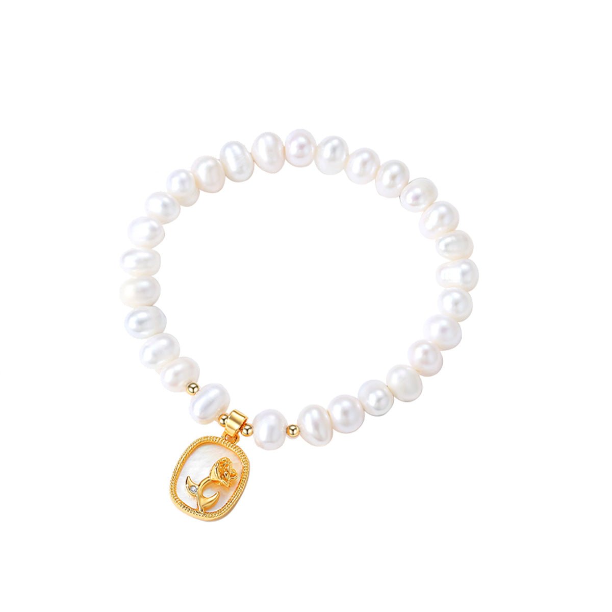 Lumier Rose Pearl Gold Bracelet 0cm