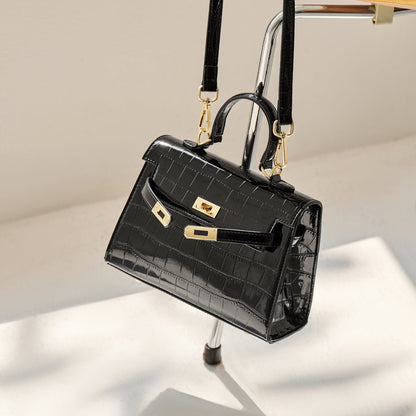 Luxury Crocodile Black Top Handle Bag - 0cm