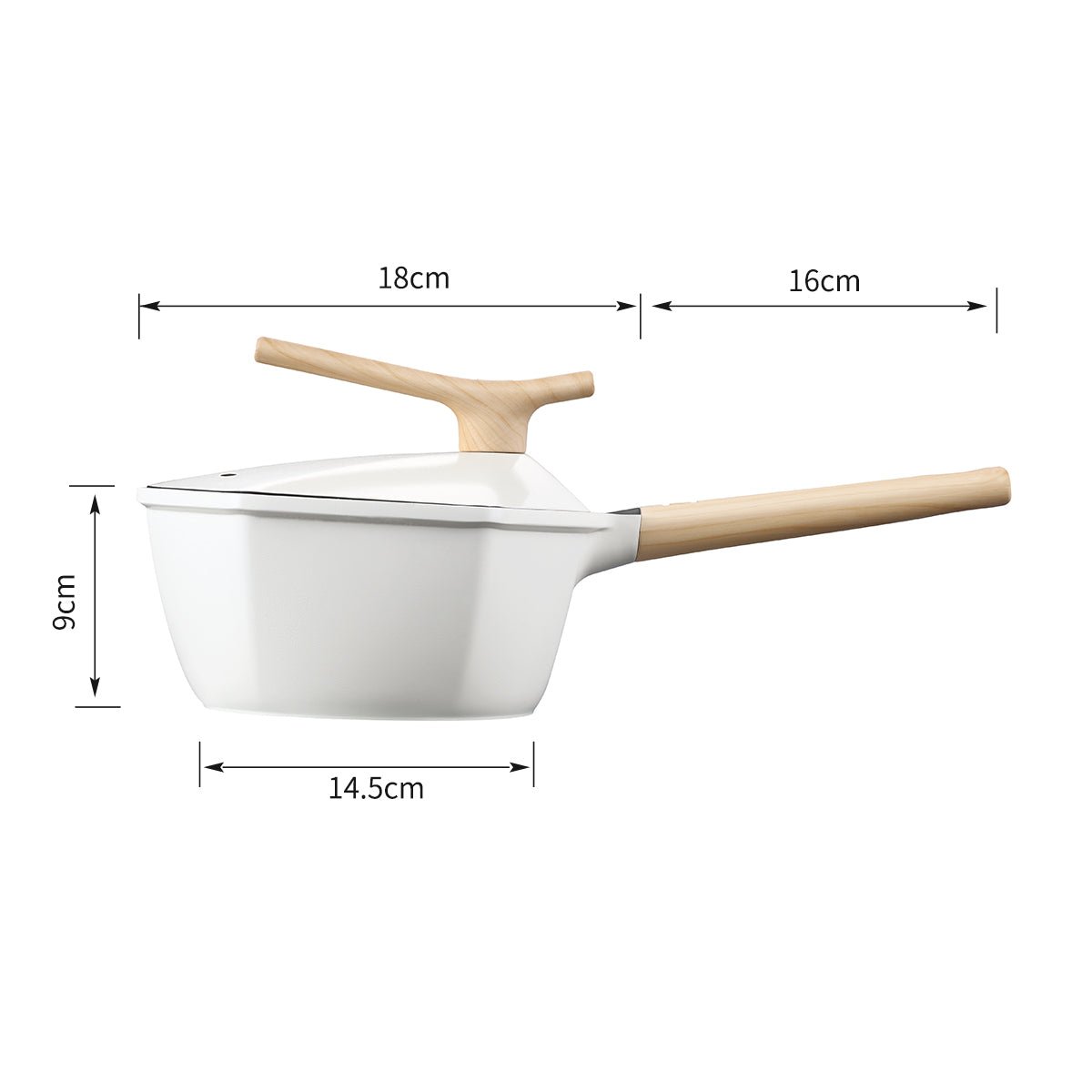 Maple Leaf 18cm White Non stick Milk Pot 0cm