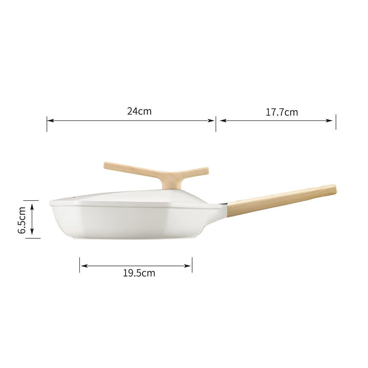 Maple Leaf 24cm White Non stick Frying Pan 0cm