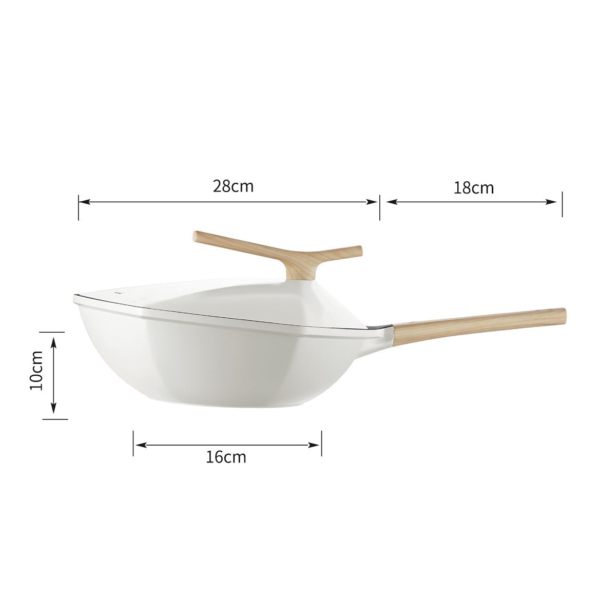 Maple Leaf 28cm White Non stick Wok Pan 0cm