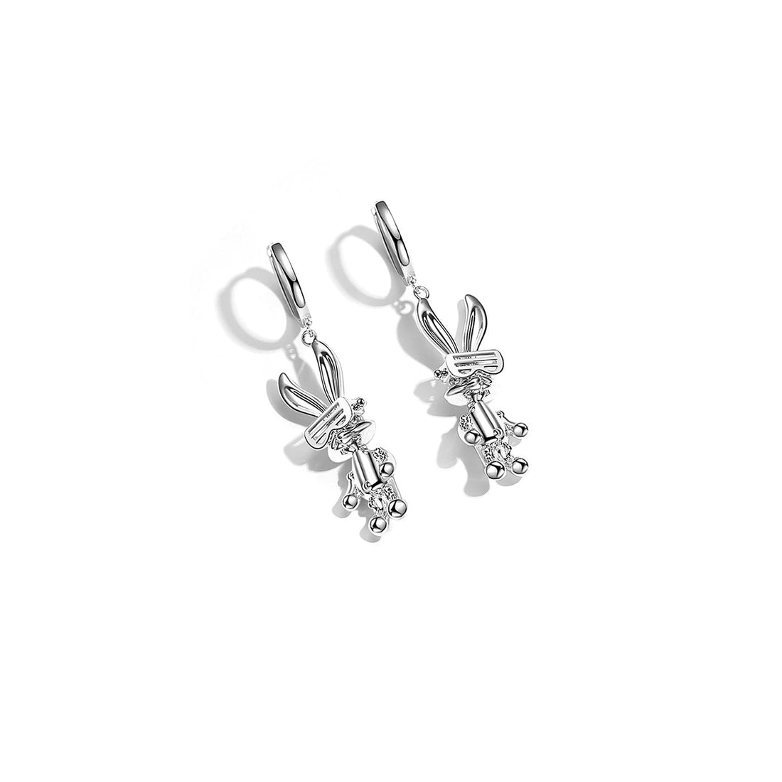 Mechanical Rabbit Silver Earrings - 0cm