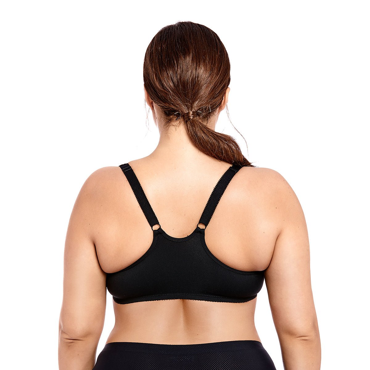 Mesh Insert Front Closure Underwire Seamless Comfort Black Bra 0cm