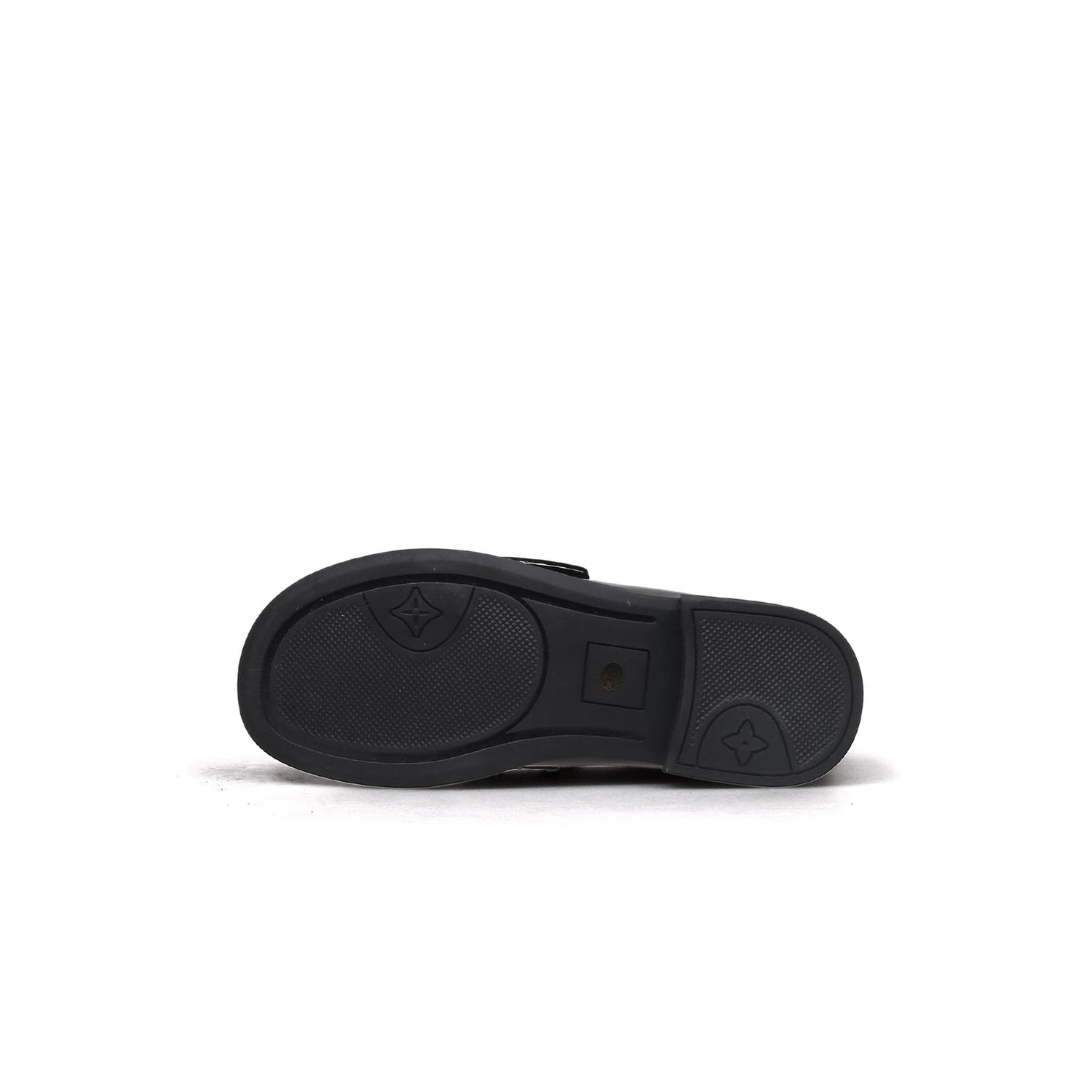Metal Patch Black Fur Loafers - 0cm