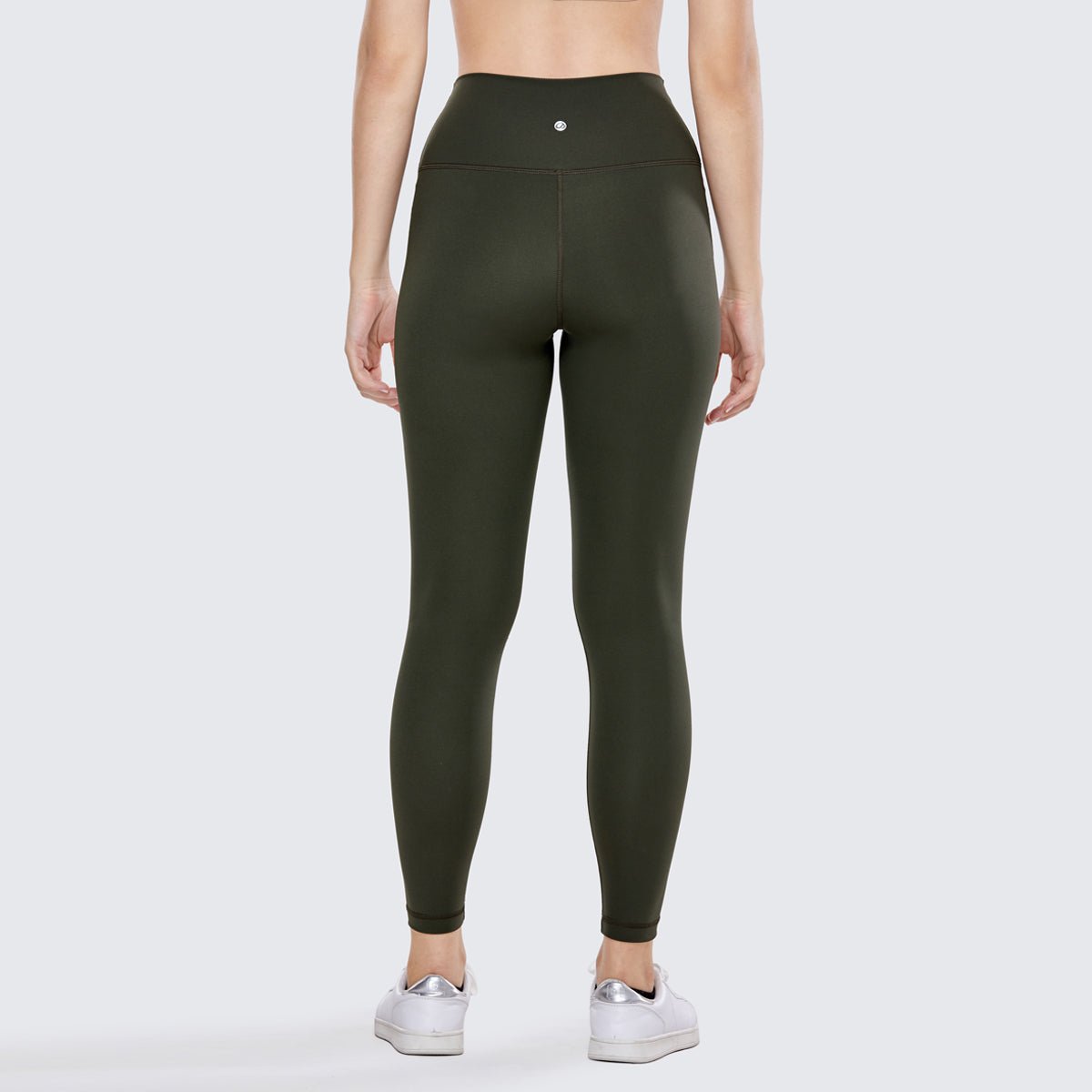 Micro-massage Compression Thick High Waisted Green Workout Leggings - 0cm