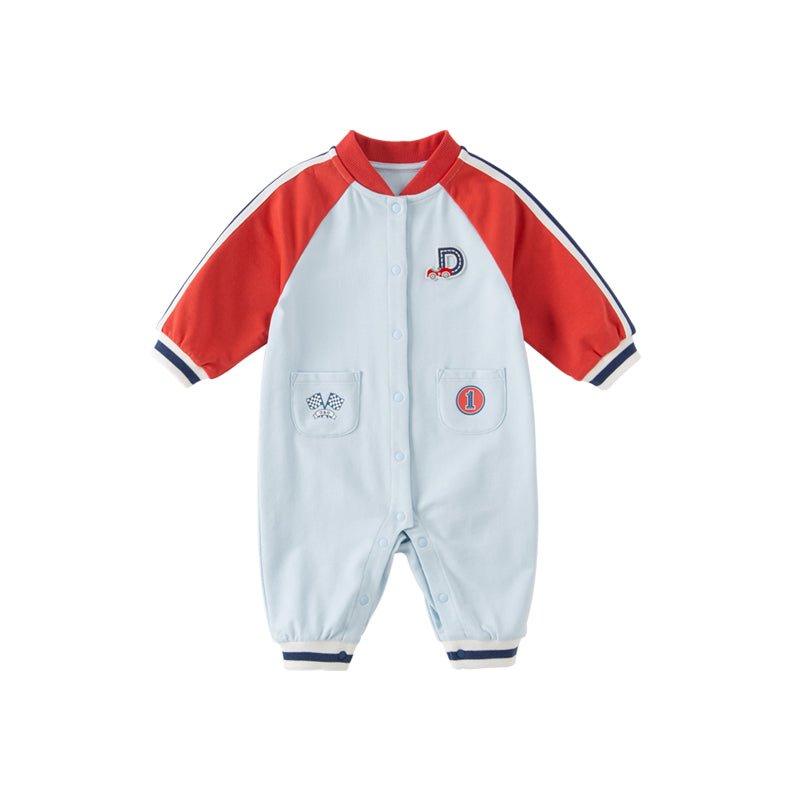 Mini Car Racer Boy Blue Romper   0cm