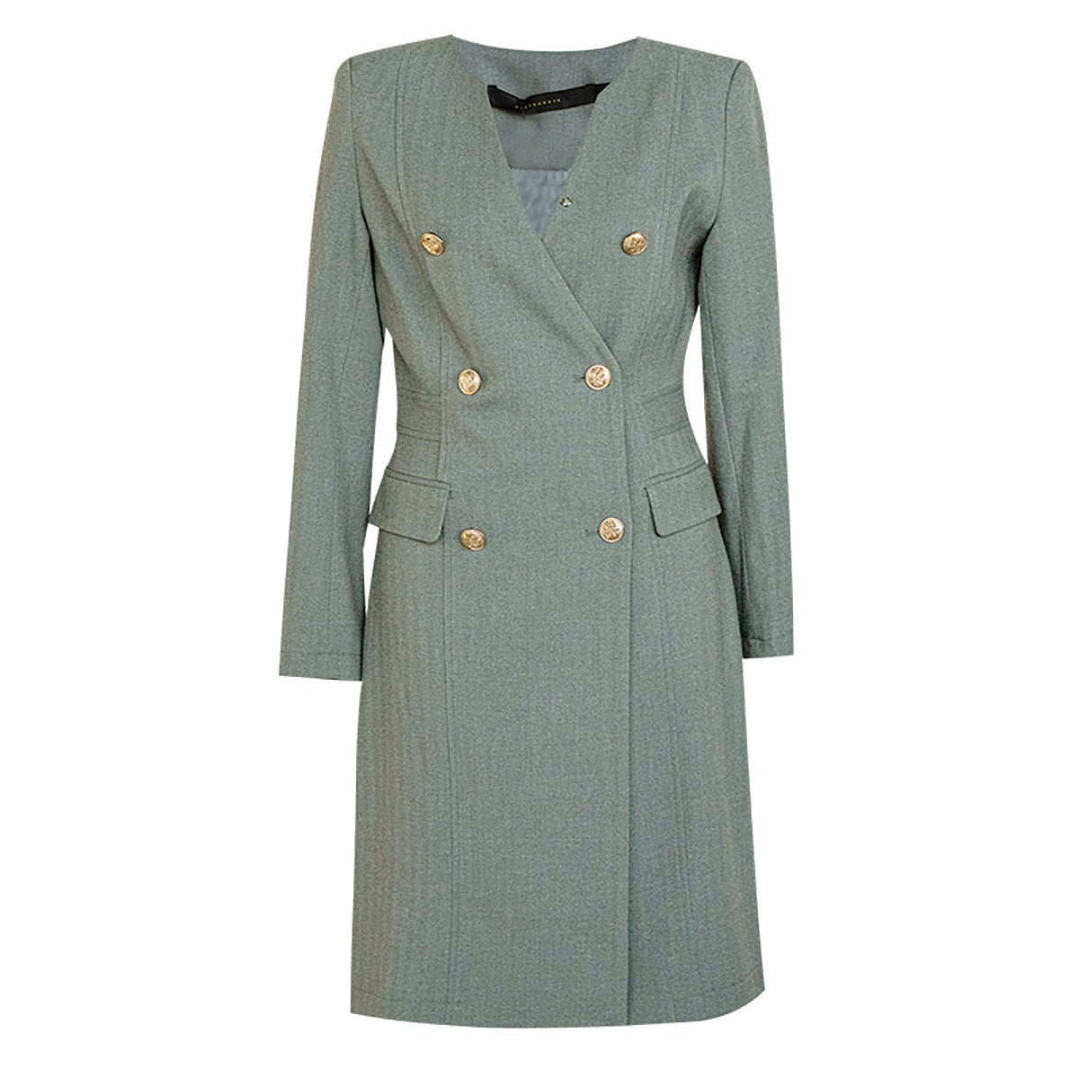 Modern Double Breasted Green Dress 0cm