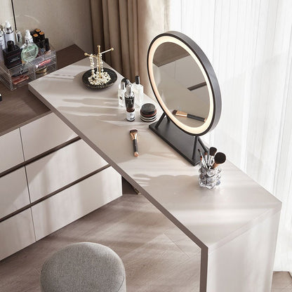 MOE Grey Dressing Table With Mirror &amp; Stool Set - 0cm