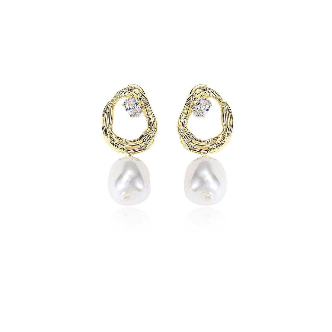 Nadia Bramble Pearl Gold Earrings - 0cm