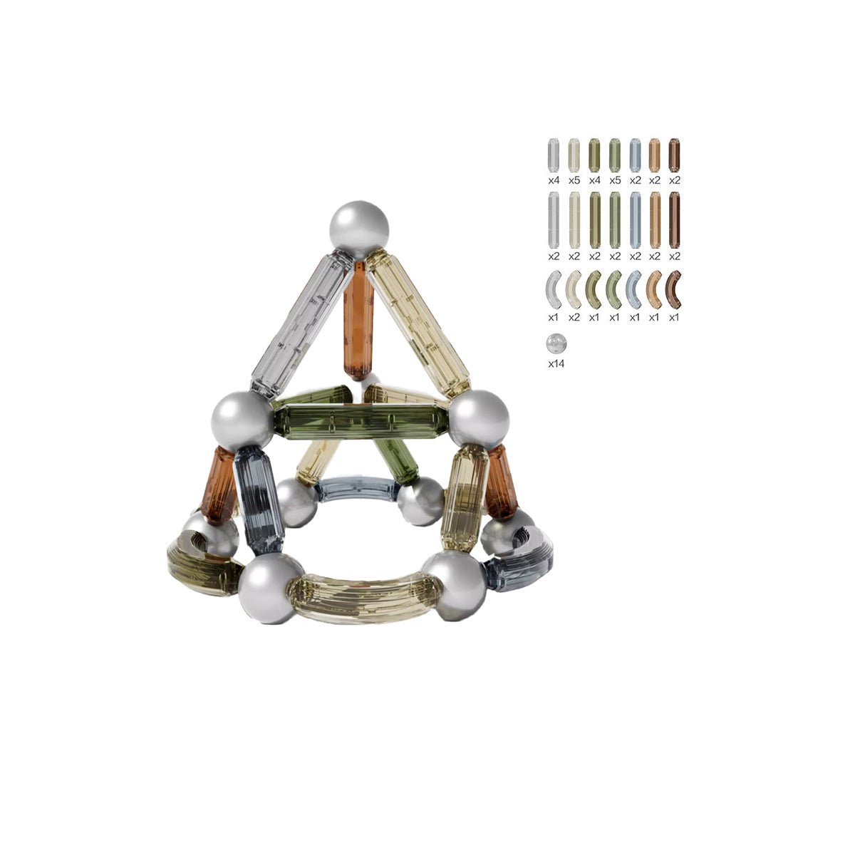 Nature World 60pcs Eye care Color Magnetic Rod Set With Storage Box 0cm